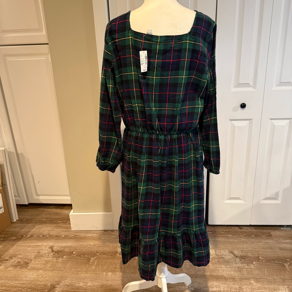 The Children’s Place, Women’s Plaid Fleece Long Sleeve Dress, Size L - Picture 7 of 13
